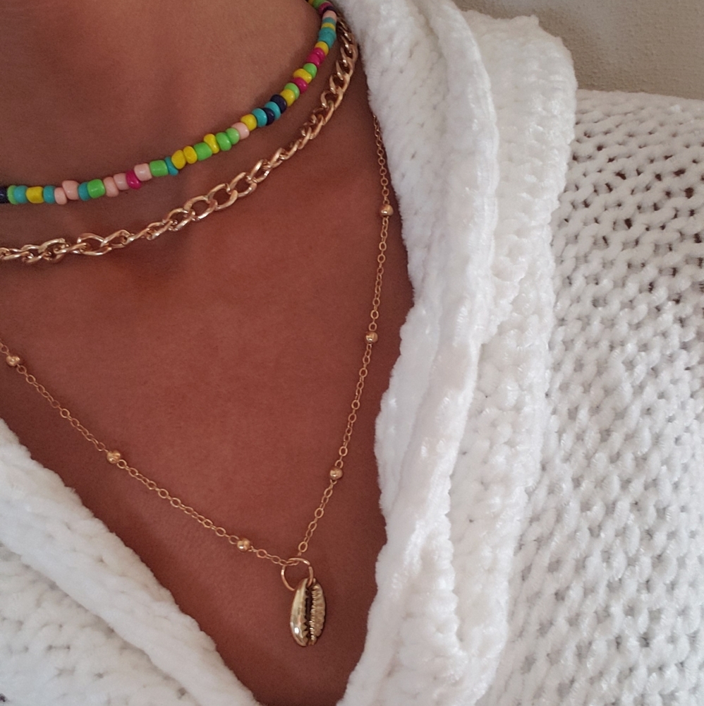 Stacked Necklace + Earrings Set